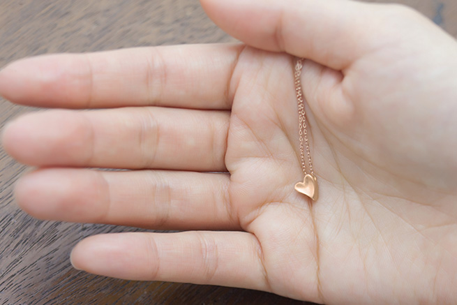 Tiny Rose Gold Heart Necklace