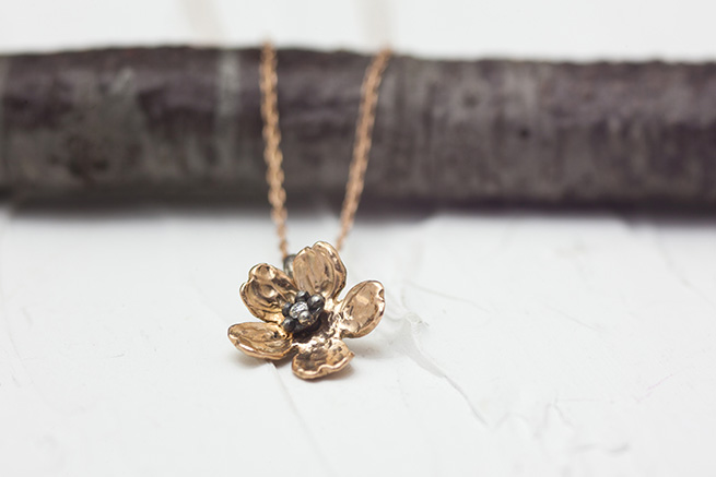 10k Rose Gold Sakura Necklace